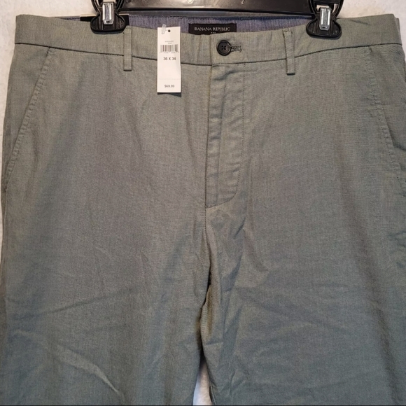 Banana Republic Kentfield Pants Brown Slim Fit Flat Front 100% Cotton - Picture 7 of 11